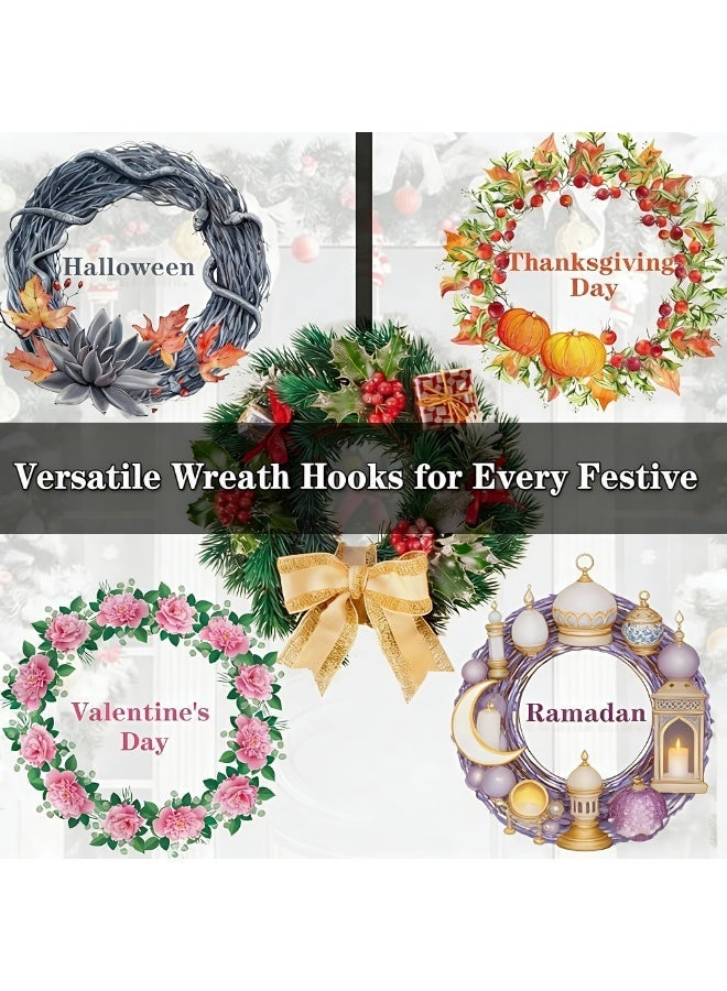 ALMiHomi Adjustable Wreath Hanger for Door – 15-25 Inch Extendable Heavy Duty Metal Over Door Hook, Strong Load Bearing, Scratch-Free, Ideal for Ramadan, Eid Decorations & Everyday Home Use (Black) - Image 4